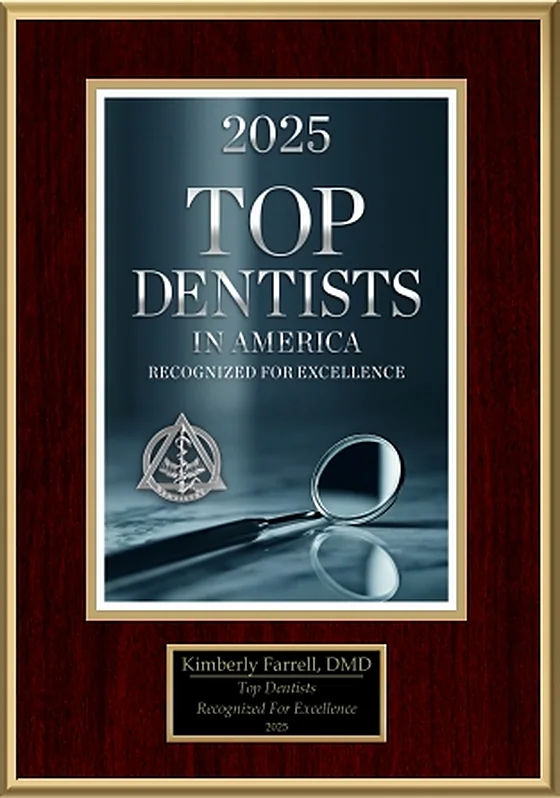 Top Dentists in America 2025, awarded to Kimberly Farrell, DMD.