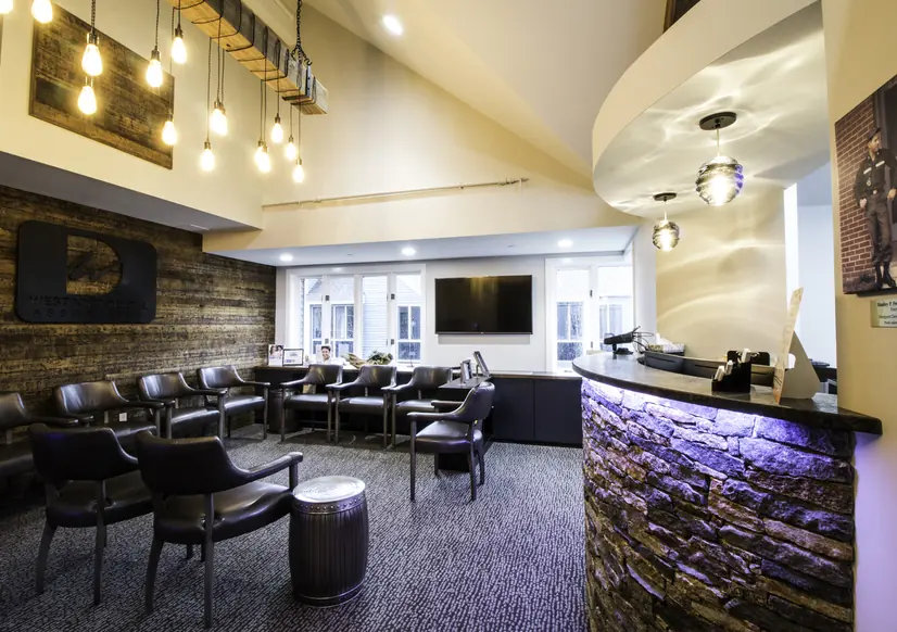 The waiting room at Westport Dental Associates, open six days a week.